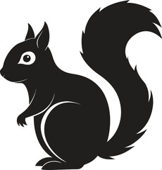 Black Squriel silhouette vector art illustration, Squriel silhouette,