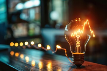 The concept of business growth is captured by a glowing graph, symbolizing the promising future of an innovative startup