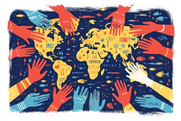 Global Unity in Diversity: Inspiring Hands Embracing Opportunities Across the World