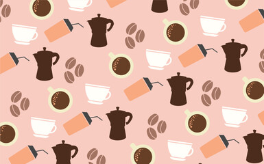 Geometric pattern coffee design abstract illustration seamless pattern for cover banner poster flyer design elements vector pattern