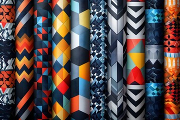 Vibrant Geometric Patterns in Bold Colors and Designs