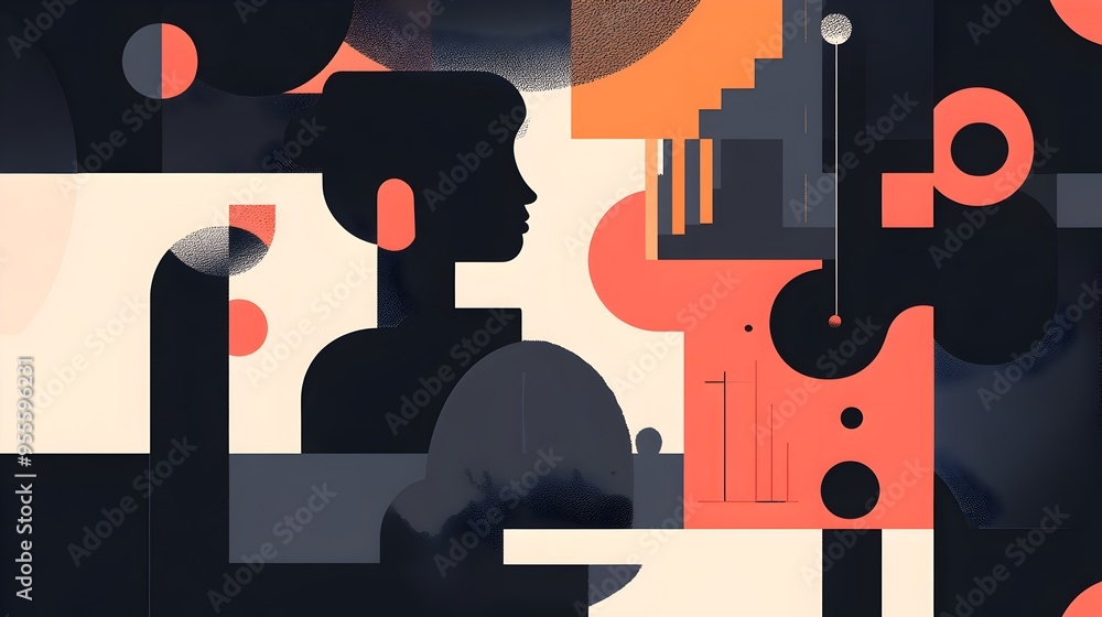 Poster fluid and dynamic svg icons in elegant digital animation