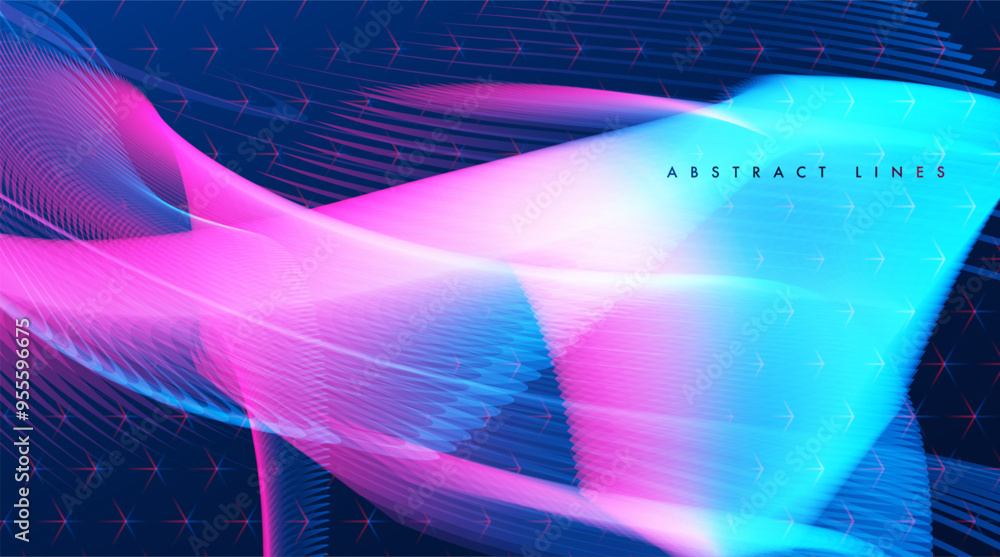 Poster abstract colored dynamic waves.