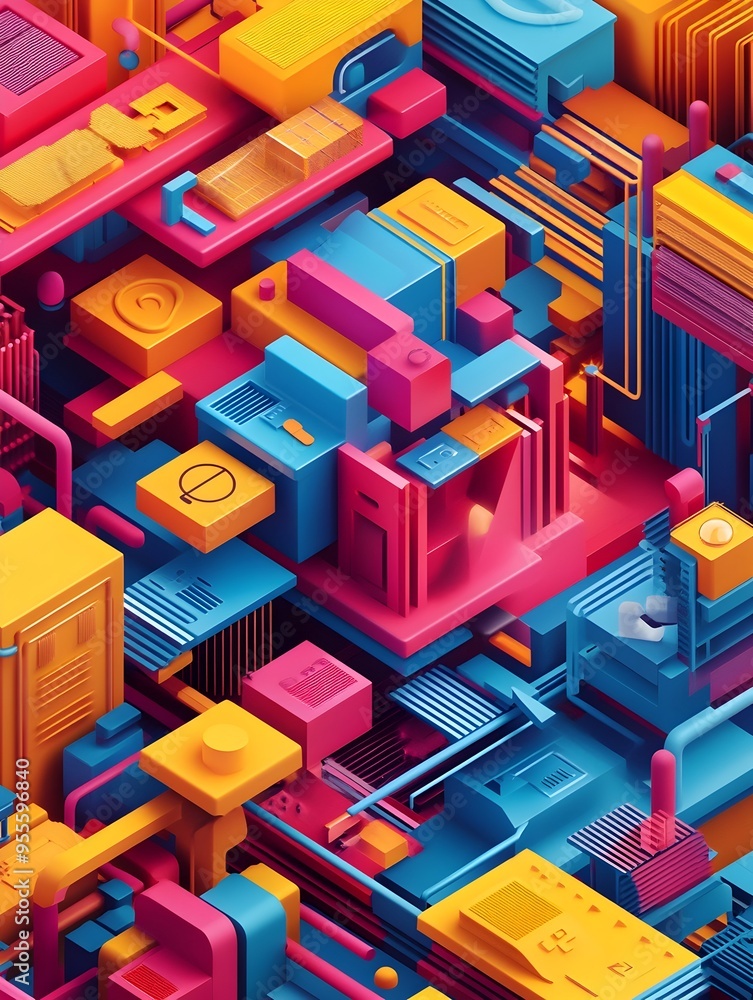 Poster vibrant animated svg icons unfolding on digital canvas captivating web animation highlighting