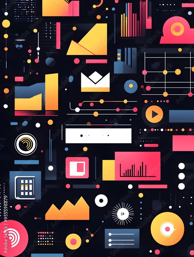Poster captivating animated svg icons unfolding on a digital canvas highlighting graphics crafting