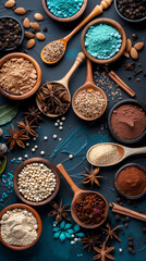 flat lay with culinary objects spice 