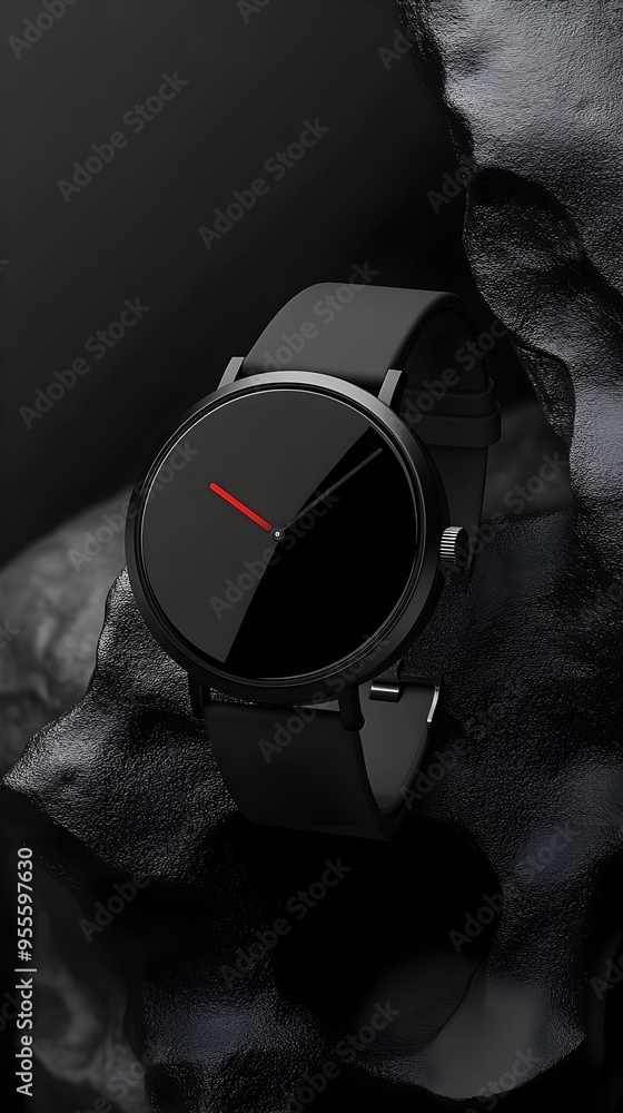 Poster sophisticated smartwatch with mobile optimized website advanced biometrics and bauhaus inspired