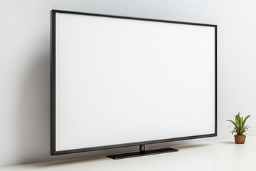 Fototapeta premium TV screen mockup on isolated background created with Generative AI
