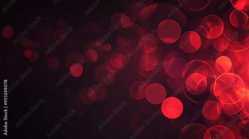 Poster dark red abstract background with circles