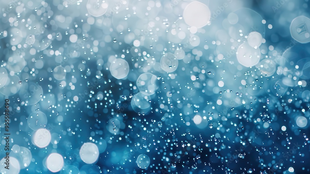 Poster ethereal water surface with mesmerizing play of light defocused bubbles and splashes create dreamy a