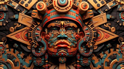 Obraz premium AZTEC CONCEPT ILLUSTRATION