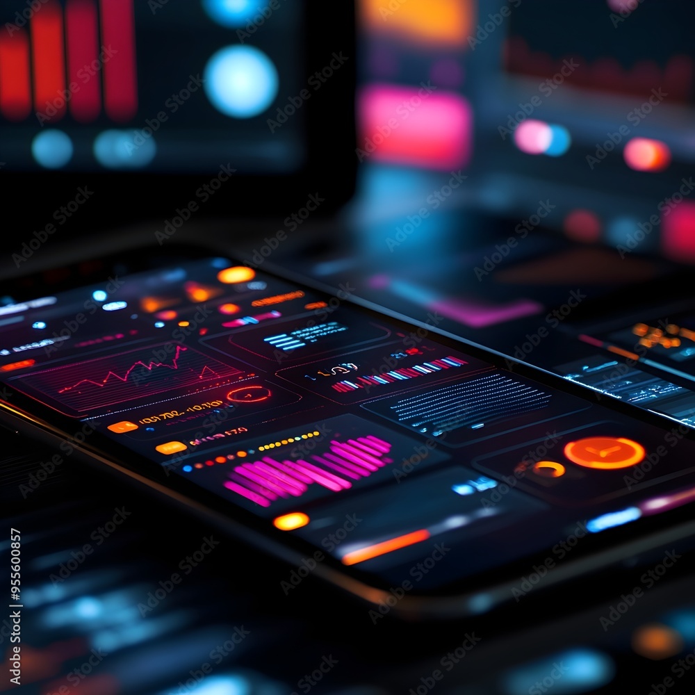 Poster sophisticated smartphone interface guiding intuitive website navigation with cutting edge digital
