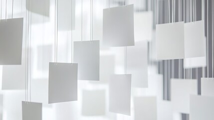 hanged white printing paper