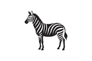 Zebra silhouette vector illustration, Zebra silhouette vector, zebra vector png