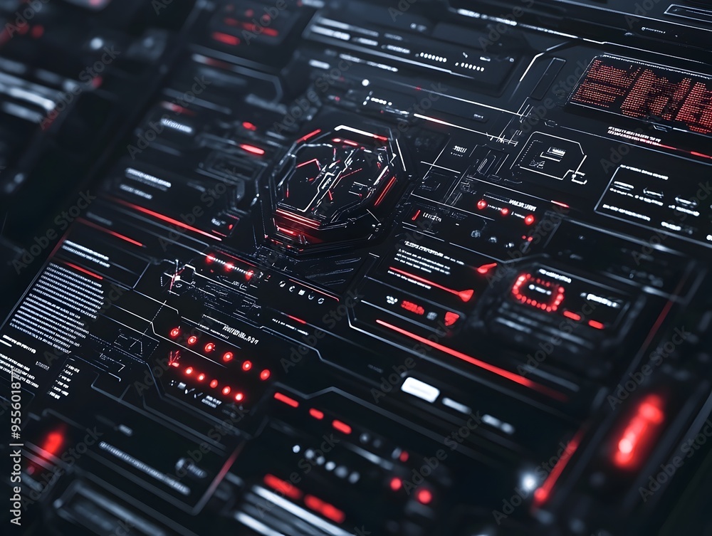 Poster pulsing holographic ui concept for dystopian web design