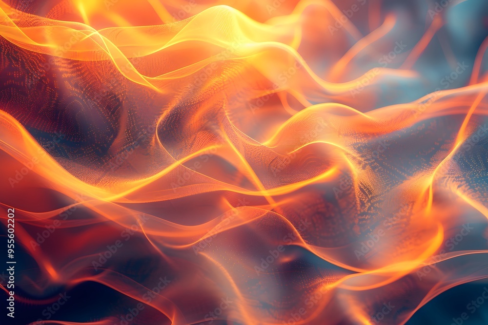Aufkleber ethereal waves of flame and light in a dynamic abstract composition