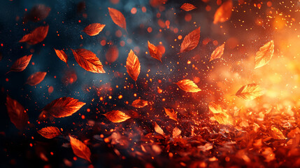 Autumn, fall leaves background. AI generative