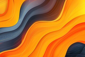 Vibrant Waves of Color: A Dynamic Abstract Design in Orange and Black