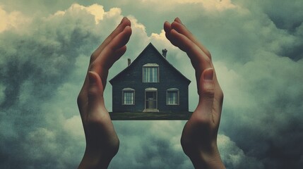 Hands Protecting a House