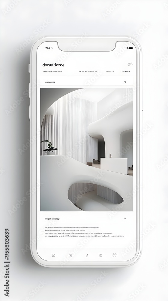 Aufkleber minimalist and clean website design with geometric shapes and soft shadows