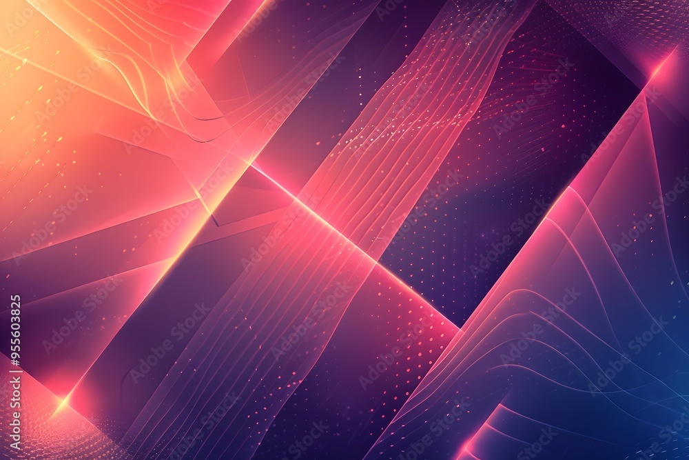 Poster vibrant abstract digital background with dynamic lines and light effects