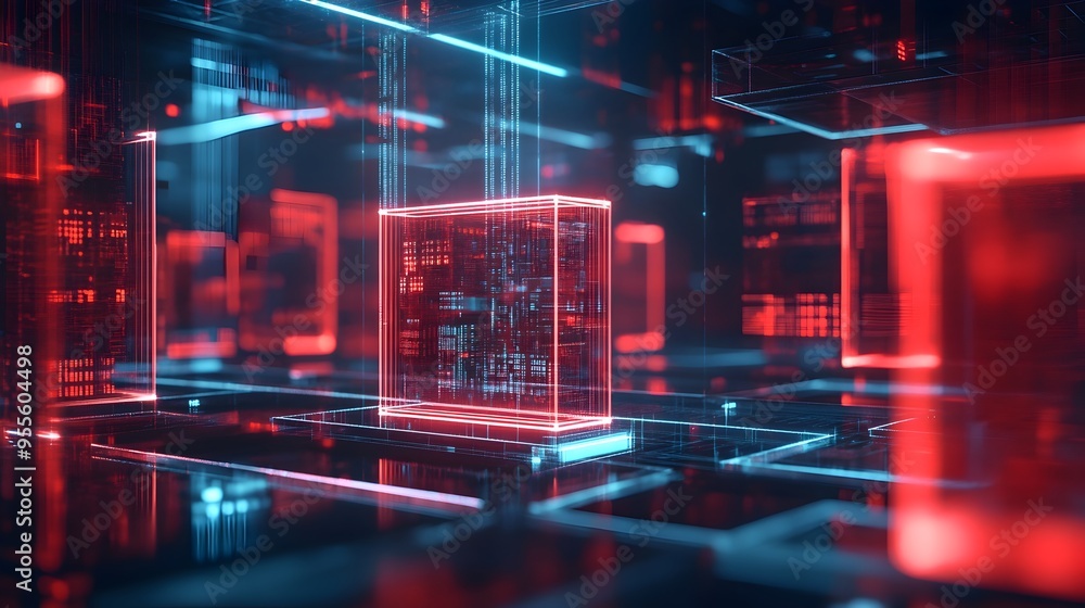 Aufkleber innovative 3d web design concept with holographic data visualizations and avant garde aesthetic
