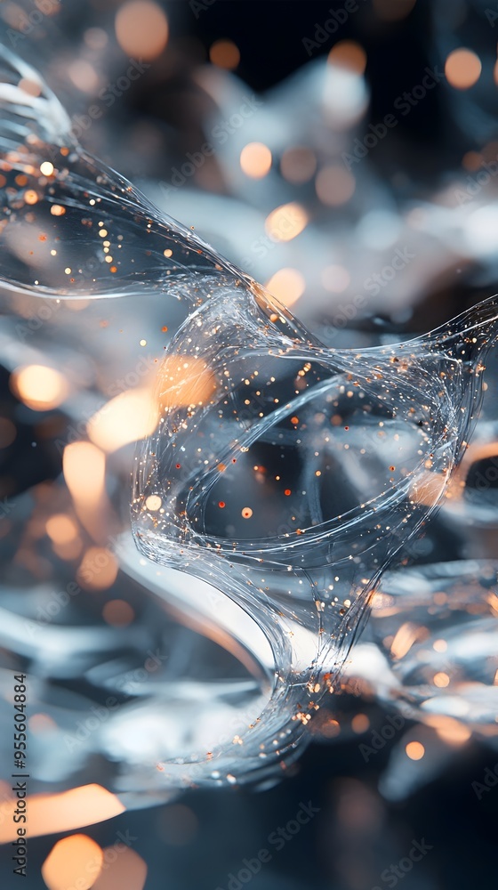 Poster visionary web design concept futuristic 3d components drifting in a boundless digital realm