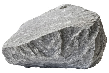 Silver-grey stone, isolated against pristine white backdrop, high resolution stock photo, showcasing fine detail of textured surface, illuminated under soft, even light