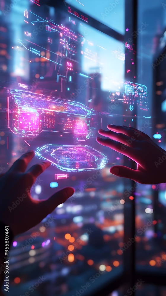 Aufkleber team of engineers and designers collaborating on visually stunning web platform with holographic