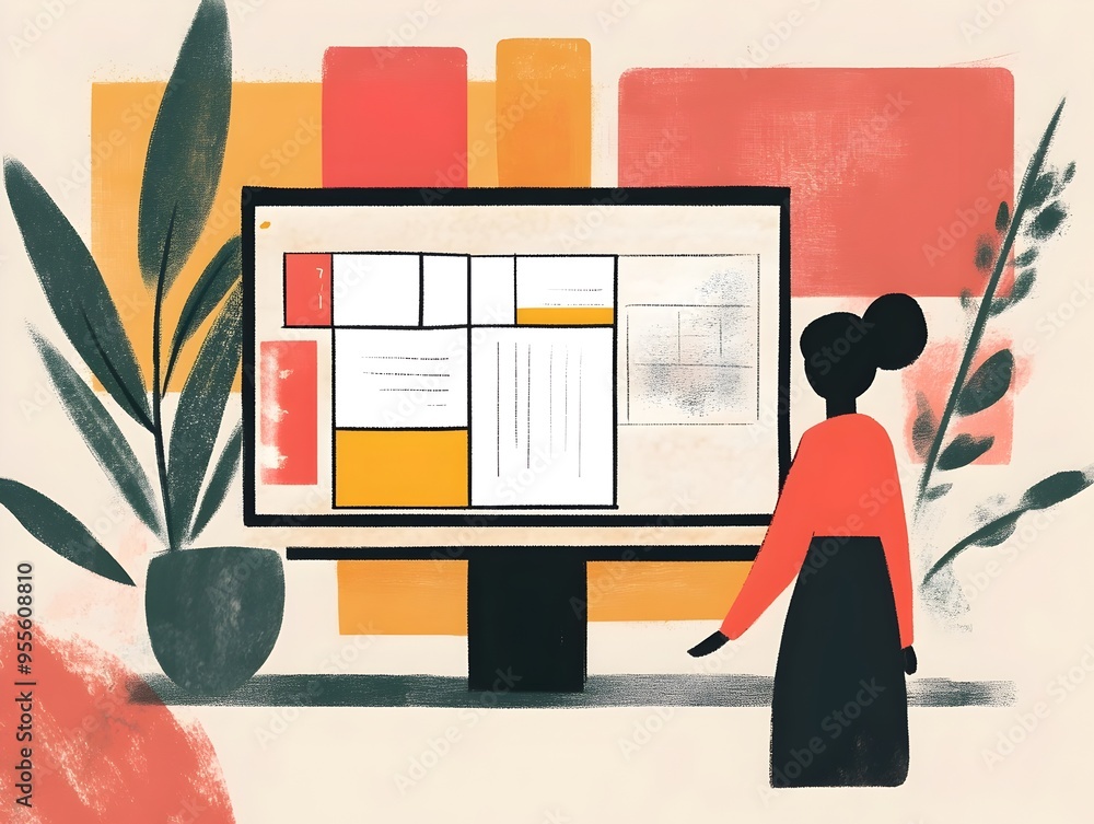 Poster whimsical digital of website design with inclusive and accessible aesthetics