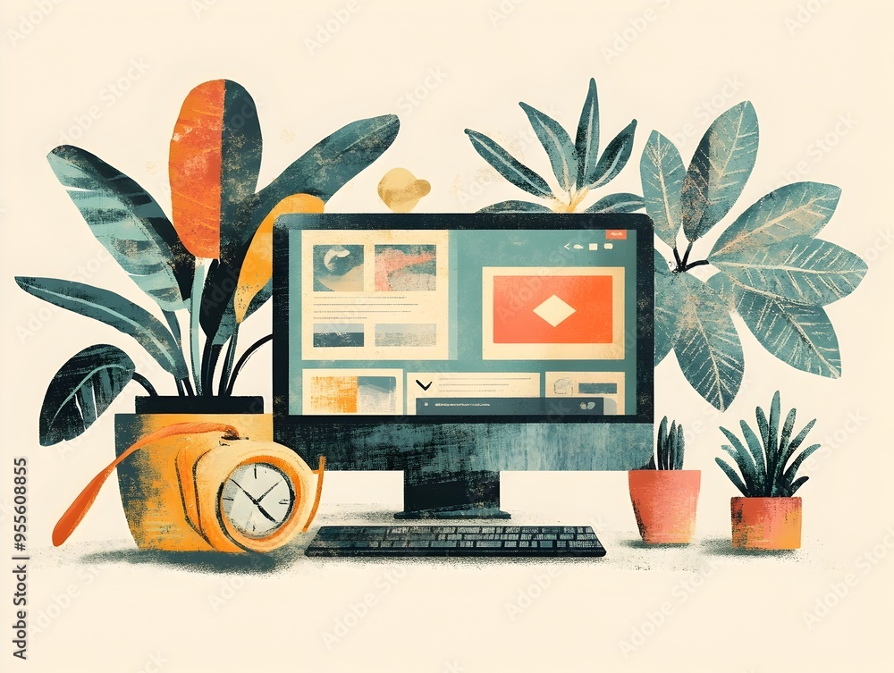 Aufkleber whimsical digital of website design and inclusive user feedback loops