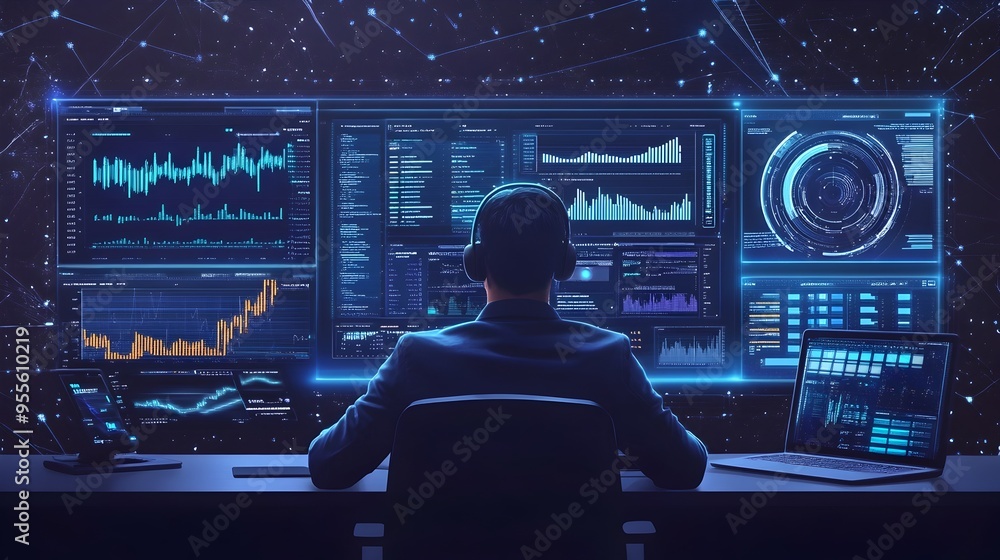 Wall mural sophisticated website management dashboard fueled by ai powered analytics and insights