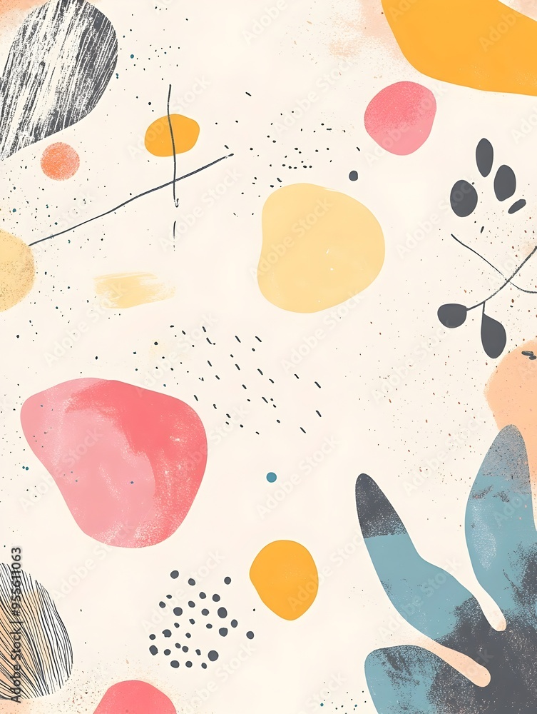 Poster animated gif of a playful and whimsical website loading screen with hand drawn and a pastel color