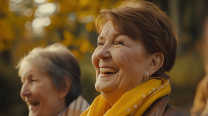 A group of elderly people delight in each other's company, showcasing the joy of friendship