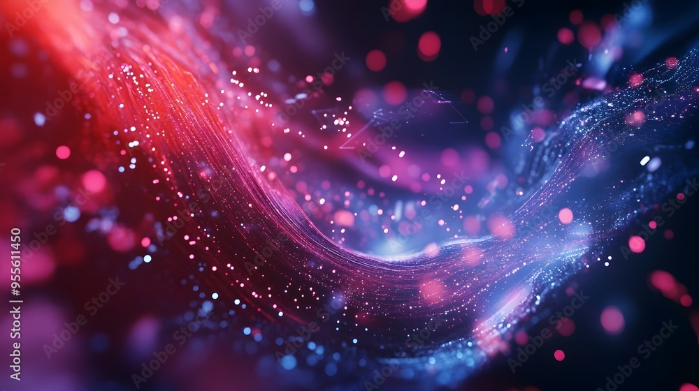 Poster enchanting futuristic website loading screen with ethereal particle effects and holographic overlays