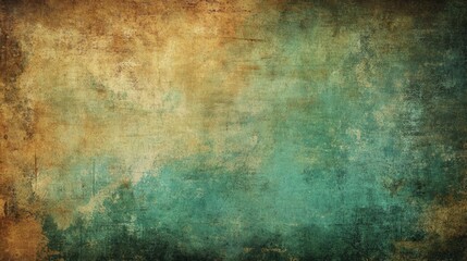 Obraz premium Brown And Green Backgrounds. Vintage Blue Green Brown Background with Distressed Texture and Grunge Design