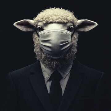 Sheeple Signs: A Fun and Quirky Anti-Mask Sheep Illustration
