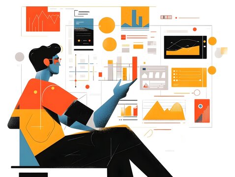 Experienced programmer meticulously adjusting website s SEO and adaptive content personalization