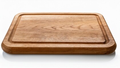 Wooden cutting board isolated on white. Generated image