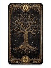 tree of life illustration design in a frame - tarot oracle - generative ai