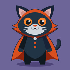 Cat wearing Halloween costume  vector illustration