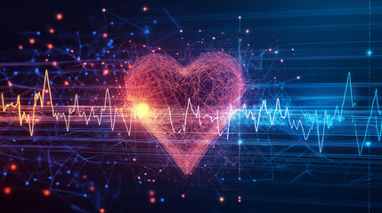 Abstract heartbeat line showing medical technology and healthcare innovation