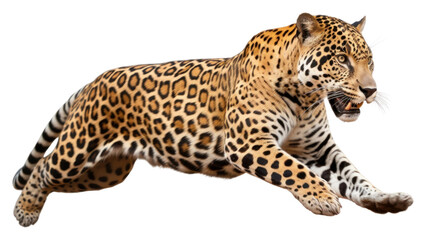 Obraz premium PNG Jumping jaguar wildlife leopard animal.