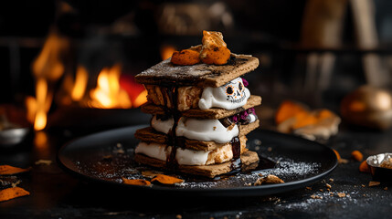 Halloween themed s'mores, food photography