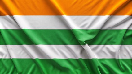Fototapeta premium A White Background With A Large Agender Flag With Three Horizontal Stripes In Orange, White, And Green, From