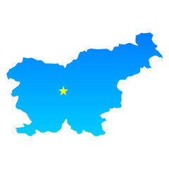 Map of Slovenia with its capital Ljubljana in professional blue style