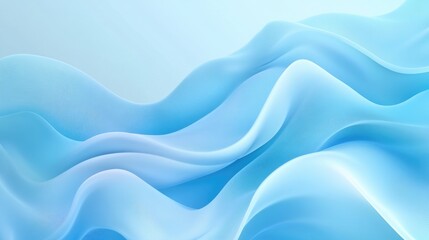 Fototapeta premium Soft Blue Waves. Abstract Background with Curved Lines and Gradient for Blank Card Template