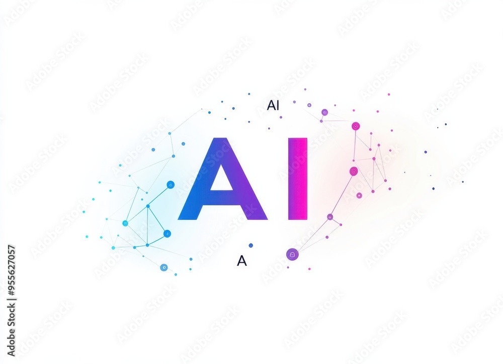 Poster abstract ai illustration with futuristic design elements and vibrant colors showcasing artificial in