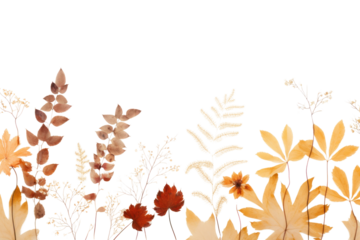 PNG  Real pressed autumn leaves backgrounds painting flower.