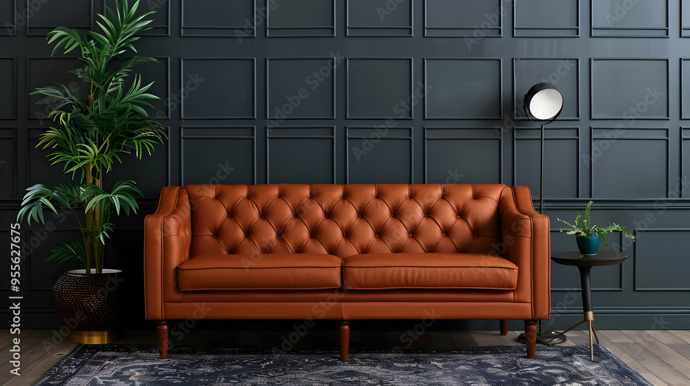 Canvas Prints Brown Leather Sofa Personal